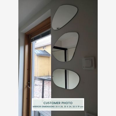 Mirrors - Cobblestone - 3-Piece Mirror (35x28cm, 35x24cm, 35x19cm) - SCANDINAVIAN GLASSFACTORY