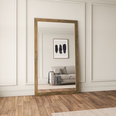 Mirrors - Wooden Mirror with 90 mm Wide Frame (110x210cm) - SCANDINAVIAN GLASSFACTORY