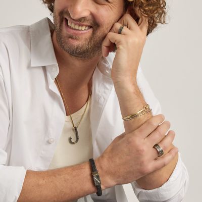 Bijoux - Bracelet en cuir tressé avec fermoir à boussole - VIBE JEWELRY