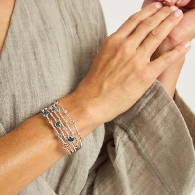 Jewelry - Five-ring cuff bracelet with petroglyphs and stones - VIBE JEWELRY