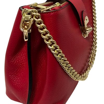 Leather goods - Sac en cuir rouge avec chaîne - L'OFFICIEL SRL