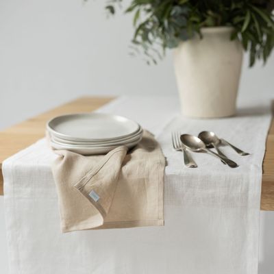 Linge de table textile - Chemin de table blanc - OURY HOME