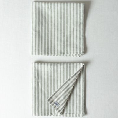 Linge de table textile - Serviettes à rayures grises (lot de 2) - OURY HOME