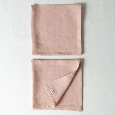 Linge de table textile - Serviettes rose pastel (lot de 2) - OURY HOME