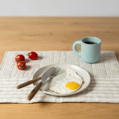 Table linen - Beige Stripes Linen Placemat - OURY HOME