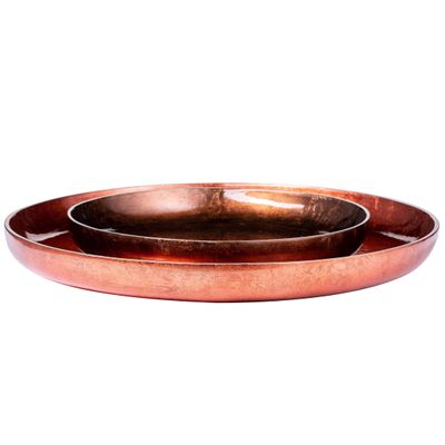 Bols - ROUND TRAY 50/5 RUSTY, Plateau fait main pièce de décoration intérieur - DV DESIGN