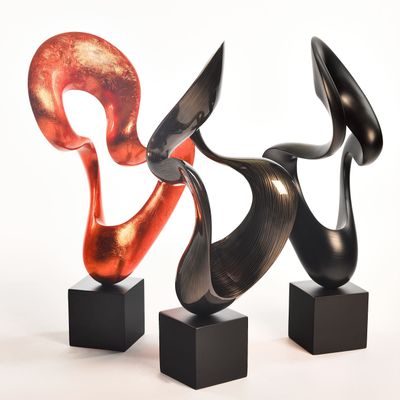 Sculptures, statuettes and miniatures - Solar Matt Line Black Sculpture, Handmade Interior Design Piece - DV DESIGN