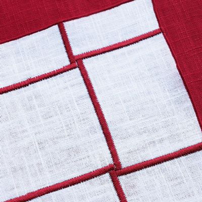 Table linen - Linen Placemat | QUADRO Red - GIARDINO SEGRETO