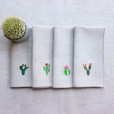 Table linen - Linen Napkin - CACTUS - GIARDINO SEGRETO