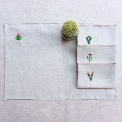 Table linen - Linen Placemat - CACTUS - GIARDINO SEGRETO