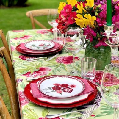 Table linen - Tablecloth - Peonies - BEAUVILLÉ