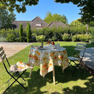 Table linen - Peach and apricot tablecloth - BEAUVILLÉ