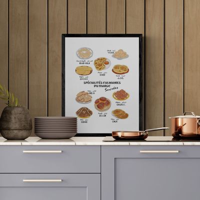 Poster - Poster: the sweet culinary specialties of Morocco - THE VINTAGE FACTORY - AFFICHES EXCLUSIVES MADE IN MOROCCO