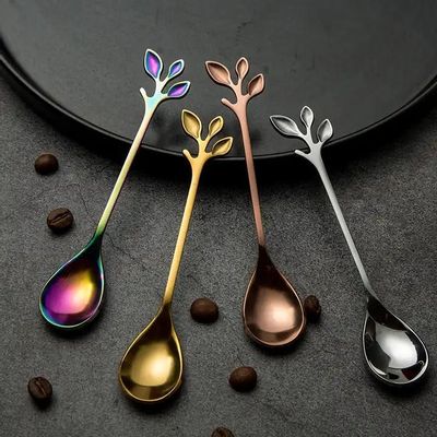 Tea and coffee accessories - Leaf Spoon - Tea, Coffee, Dessert, Appetizer - 4 colors - SOSTRAW & SMARTTHINGS