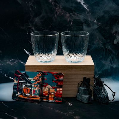 Cadeaux - Verre Japonais - AJI314 - Coffret cadeau, dessous de verre et glaçons - SOSTRAW & SMARTTHINGS