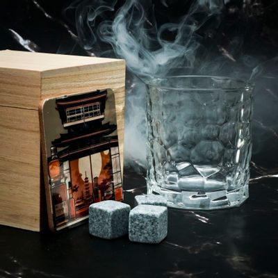 Cadeaux - Verre Japonais - AJI336 - Coffret cadeau, dessous de verre et glaçons - SOSTRAW & SMARTTHINGS