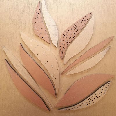 Autres décorations murales - Décoration murale texturée en bois & en relief - POUSSES DE VIE - doré - LUMBRA BY PELLAS