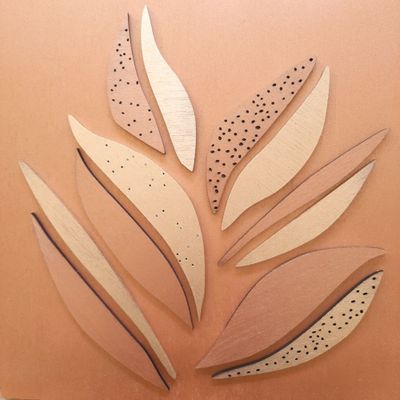 Sculptures, statuettes and miniatures - Textured wooden wall decoration - SHOOTS OF LIFE - copper - LUMBRA BY PELLAS