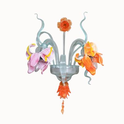 Wall lamps - Iris Multicolor Wall Lamp — Floral Elegance in Murano Glass - BOTTEGA VENEZIANA