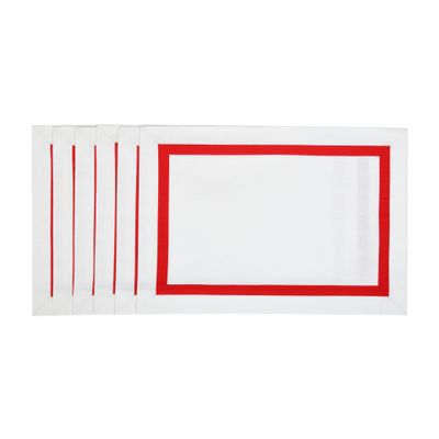 Table linen - Placemats Red Stripes - ROSEBERRY HOME