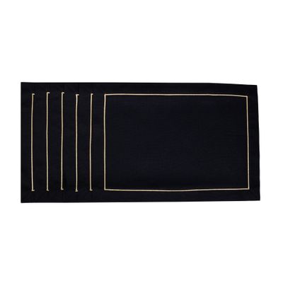 Linge de table textile - Sets de table Royal Black Goldenline - ROSEBERRY HOME