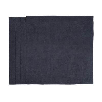 Napkins - Linen napkins Royal Black - ROSEBERRY HOME