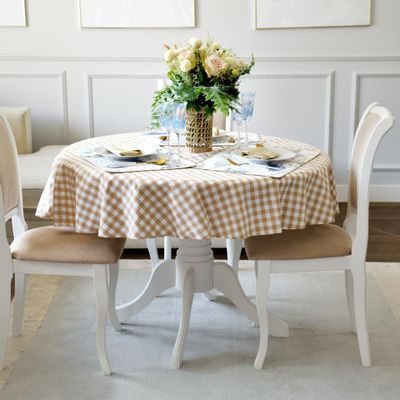 Nappes - Nappe de table Beige Gingham - 160 cm - ROSEBERRY HOME