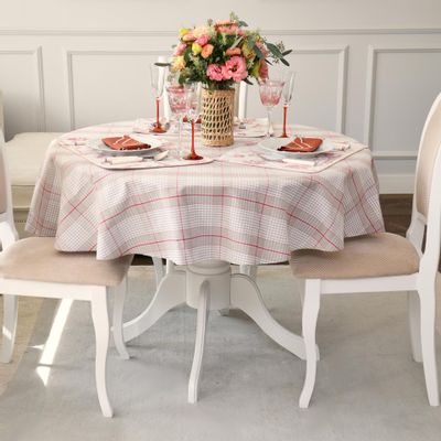 Table cloths - Tablecloth Glen Check round 140 - ROSEBERRY HOME