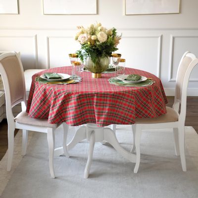 Table cloths - Tablecloth Red Tartan rounded 140 - ROSEBERRY HOME