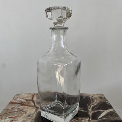 Carafes - Carafe à whisky en verre vintage de base rectangulaire H:26cm - OFFICE OBJETS
