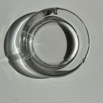 Installation accessories - Vintage transparent Italian glass ashtray D:12cm H:2.5cm - OFFICE OBJETS