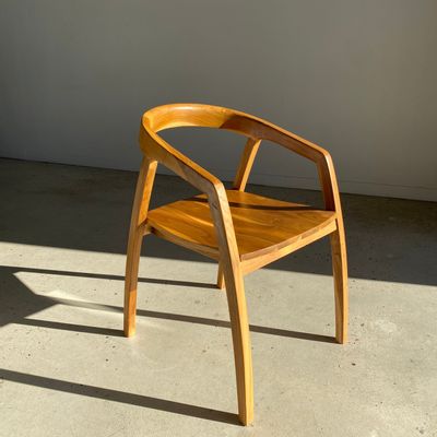 Chaises - Chaise en bois naturel à dossier enveloppant - OFFICE OBJETS
