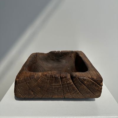 Sculptures, statuettes and miniatures - Square Dark Brown Asian Teak Cup - OFFICE OBJETS