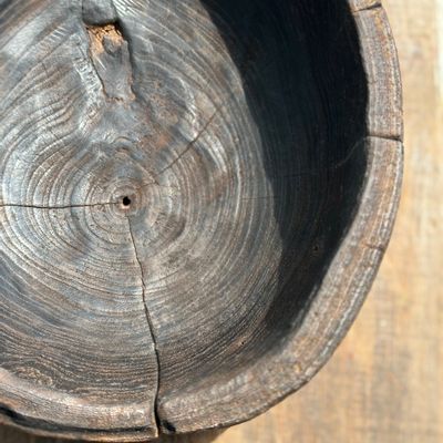 Sculptures, statuettes and miniatures - Oval Dark Brown Asian Teak Cup - OFFICE OBJETS