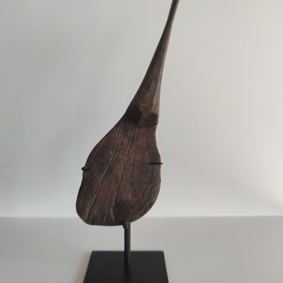 Sculptures, statuettes and miniatures - Old wooden spoon mounted on a base (5) - OFFICE OBJETS