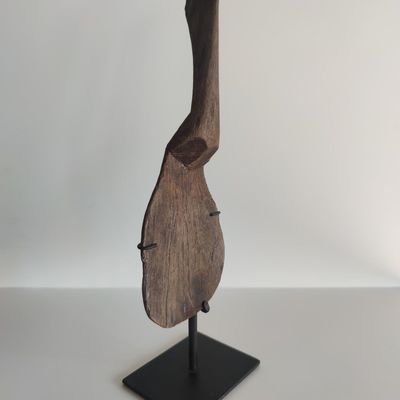 Sculptures, statuettes et miniatures - Cuiller en bois ancienne montée sur socle (5) - OFFICE OBJETS