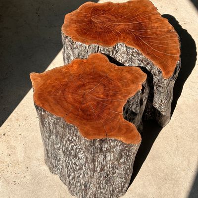 Coffee tables - Duo of lychee stools forming a coffee table - OFFICE OBJETS