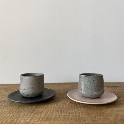 Mugs - Duo of gray ceramic mugs - OFFICE OBJETS