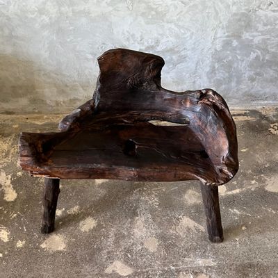 Fauteuils - Fauteuil en teck massif organique brun - OFFICE OBJETS