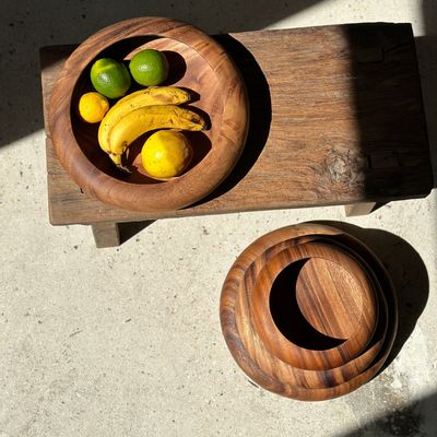 Objets de décoration - Grand bol ou coupe en teck monoxyle D:30,5 - OFFICE OBJETS