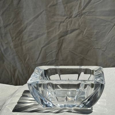 Accessoires à poser - Grand cendrier en verre massif carré vintage - OFFICE OBJETS