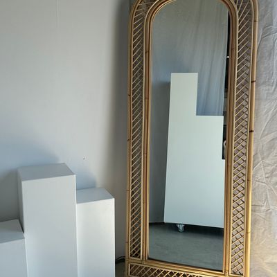 Mirrors - Large rattan floor mirror with lattices 2m x 80cm - OFFICE OBJETS