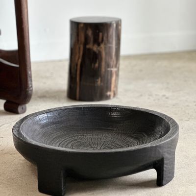 Objets de décoration - Grande coupe en manguier monoxyle noire D:40 H:12 - OFFICE OBJETS