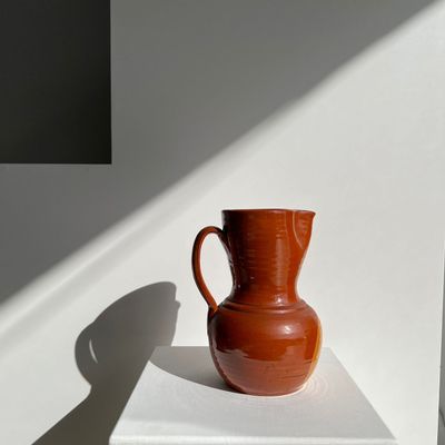 Carafes - Large two-tone brown ceramic wine pitcher H: 24cm - OFFICE OBJETS