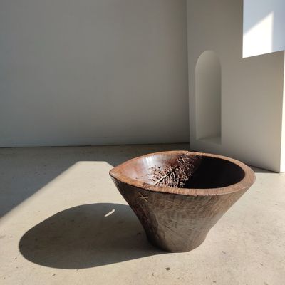 Objets de décoration - Grande coupe en teck ancien (3) - OFFICE OBJETS