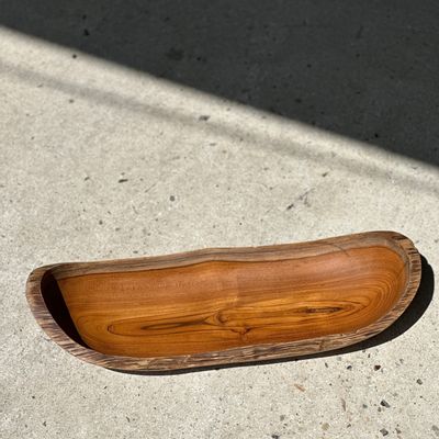 Decorative objects - Large bowl in organic monoxyl teak L:50cm - OFFICE OBJETS