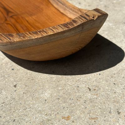 Decorative objects - Large bowl in organic monoxyl teak L:50cm - OFFICE OBJETS