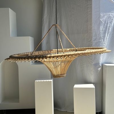 Plats et saladiers - Grande suspension soucoupe en rotin armature de fer D:120 H:60 - OFFICE OBJETS