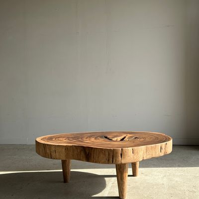 Coffee tables - Large coffee table, natural monoxyl wood top (suar) - Awan - OFFICE OBJETS