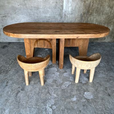 Dining Tables - Huge solid teak table 2m10x1m - OFFICE OBJETS